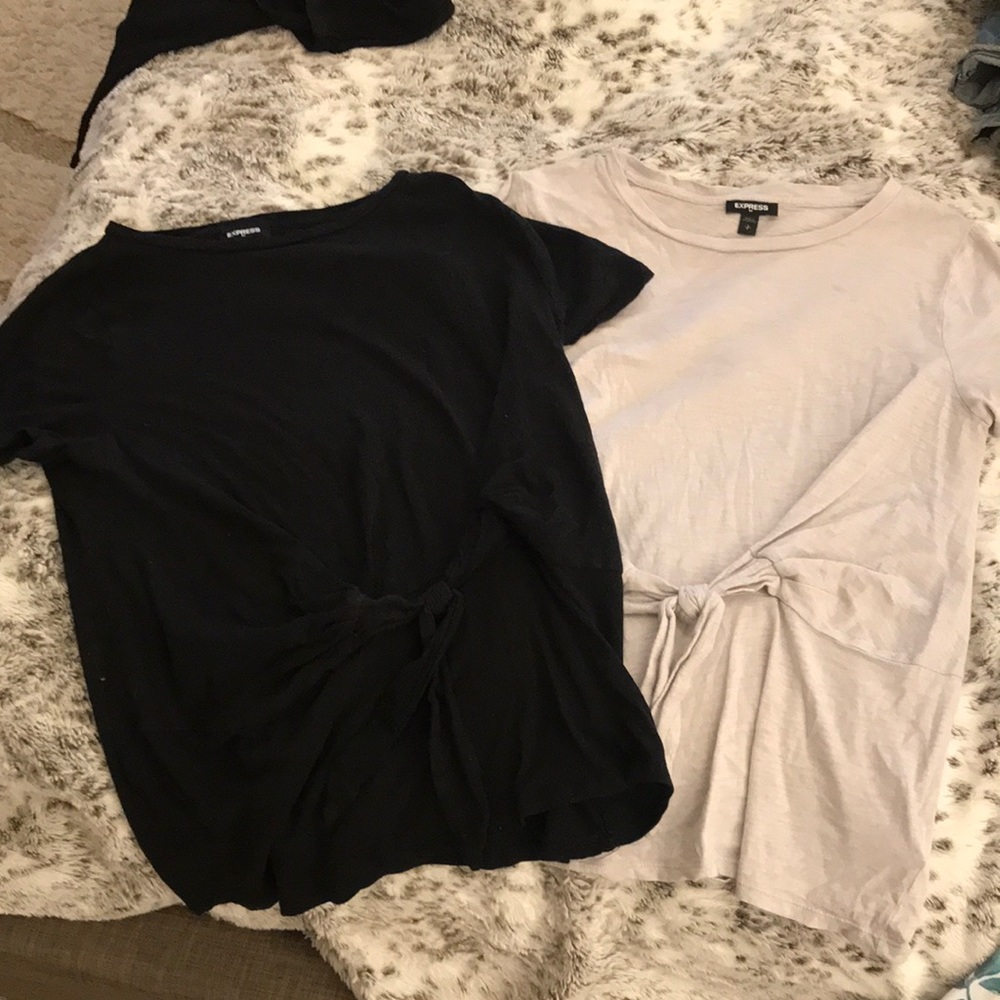B&W 2 set cute shirt with knot